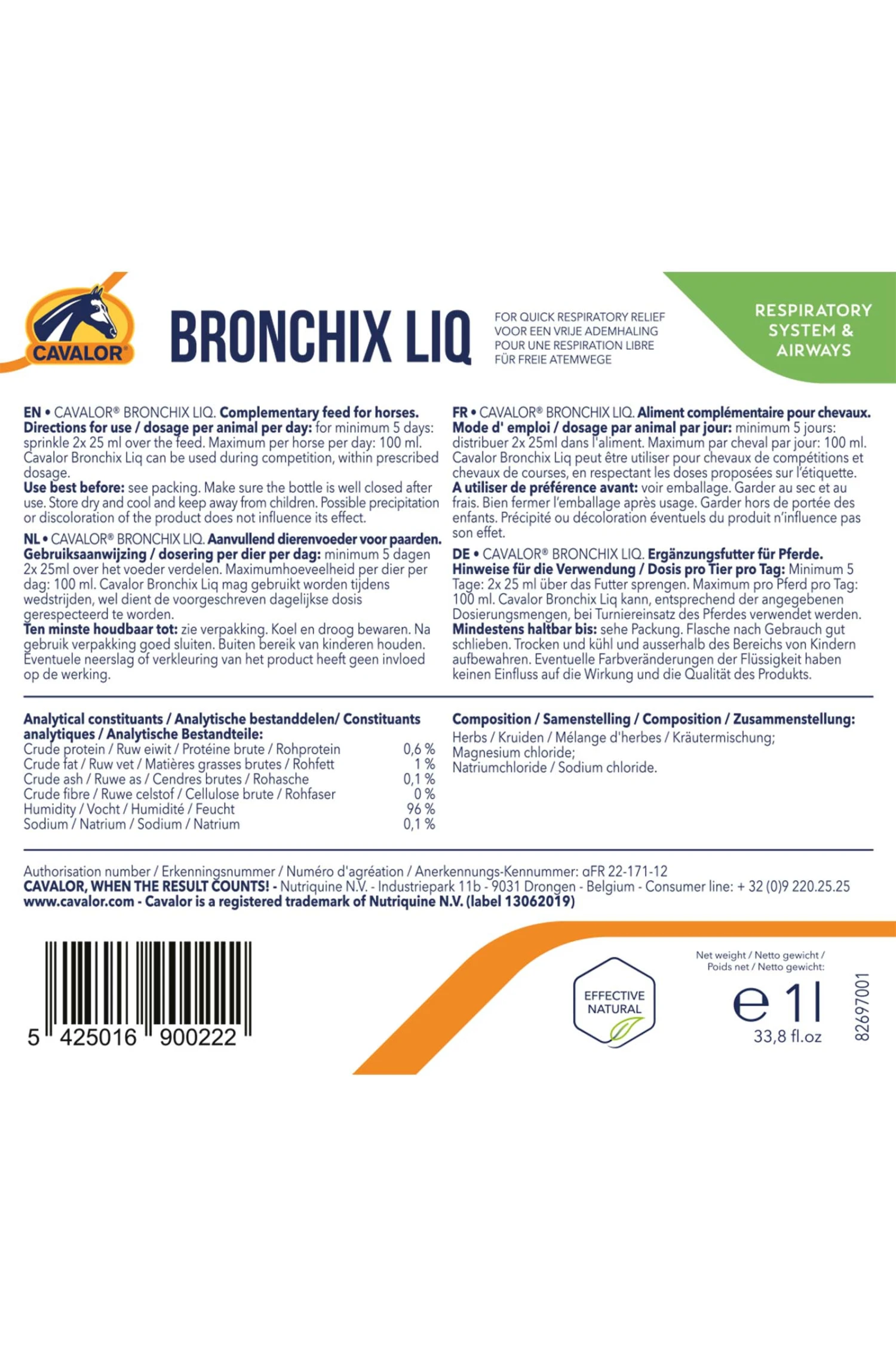 Cavalor Bronchix Liquid, 1 L 5 Cavalor Bronchix Liquid, 1 L – Bild 3