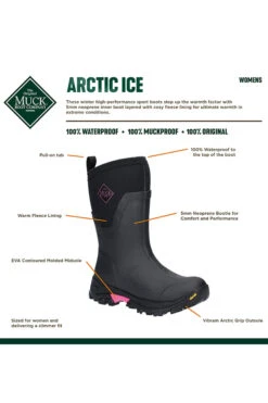 Muck Boot Ladies Arctic Ice AG Tall -Cavallo Verkäufe 335788 BL PI 8