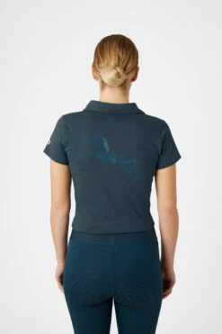 Horze Kia Damen Jersey Poloshirt Mit Rückenprint -Cavallo Verkäufe 33579 RPB 5