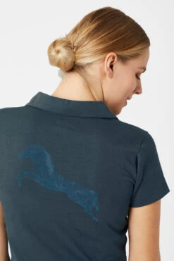 Horze Kia Damen Jersey Poloshirt Mit Rückenprint -Cavallo Verkäufe 33579 RPB 6
