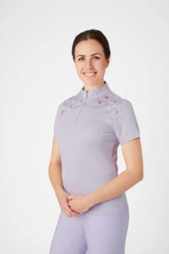 Horze Kaitlin Damen Trainings-/ Turniershirt Mit Kurzen Ärmeln Und Blumendetail -Cavallo Verkäufe 33585 OHPU 2
