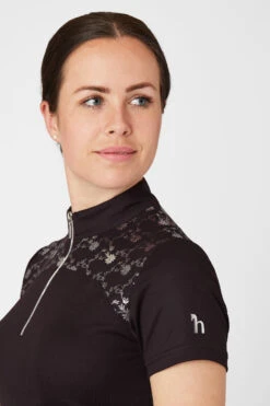 Horze Kaitlin Damen Trainings-/ Turniershirt Mit Kurzen Ärmeln Und Blumendetail -Cavallo Verkäufe 33585 afbr 05