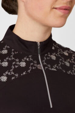 Horze Kaitlin Damen Trainings-/ Turniershirt Mit Kurzen Ärmeln Und Blumendetail -Cavallo Verkäufe 33585 afbr 06