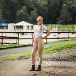 Horze Lucinda Damen Reitleggings Mit Vollbesatz Mit Hohem Bund -Cavallo Verkäufe 36075 TFBE 4