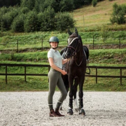 Horze Aubrey Damenreithose Mit Kniebesatz Und Hohem Bund -Cavallo Verkäufe 36083 BKGR 4