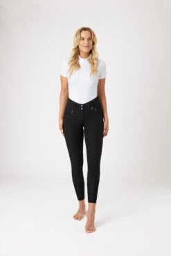 Horze Angelina Leichte Damen Stretch-Reithose Mit Lederkniebesatz -Cavallo Verkäufe 36618 BL 3