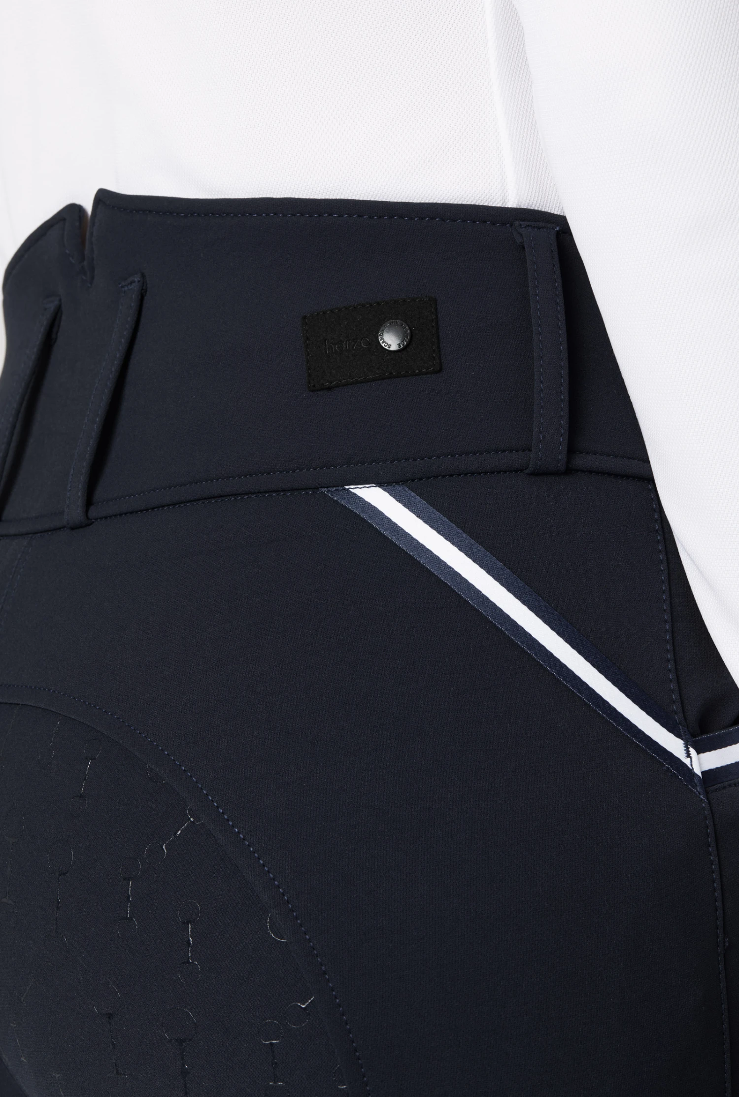 Horze Della Vollbesatzreithose Für Damen Mit Hohem Bund Und Kontrastpaspeln 8 Horze Della Vollbesatzreithose Für Damen Mit Hohem Bund Und Kontrastpaspeln – Bild 6