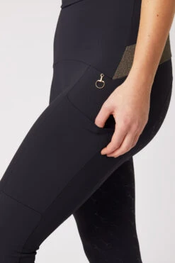 Horze Sagira Damen Reitleggings Mit Silikonvollbesatz Und Goldenem Detail -Cavallo Verkäufe 36701 VDB 5
