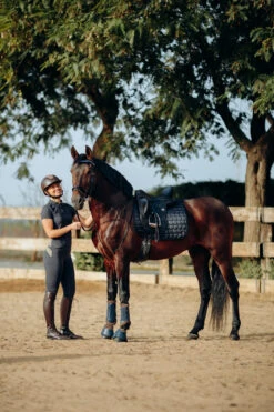 Horze Sagira Damen Reitleggings Mit Silikonvollbesatz Und Goldenem Detail -Cavallo Verkäufe 36701 VDB 9