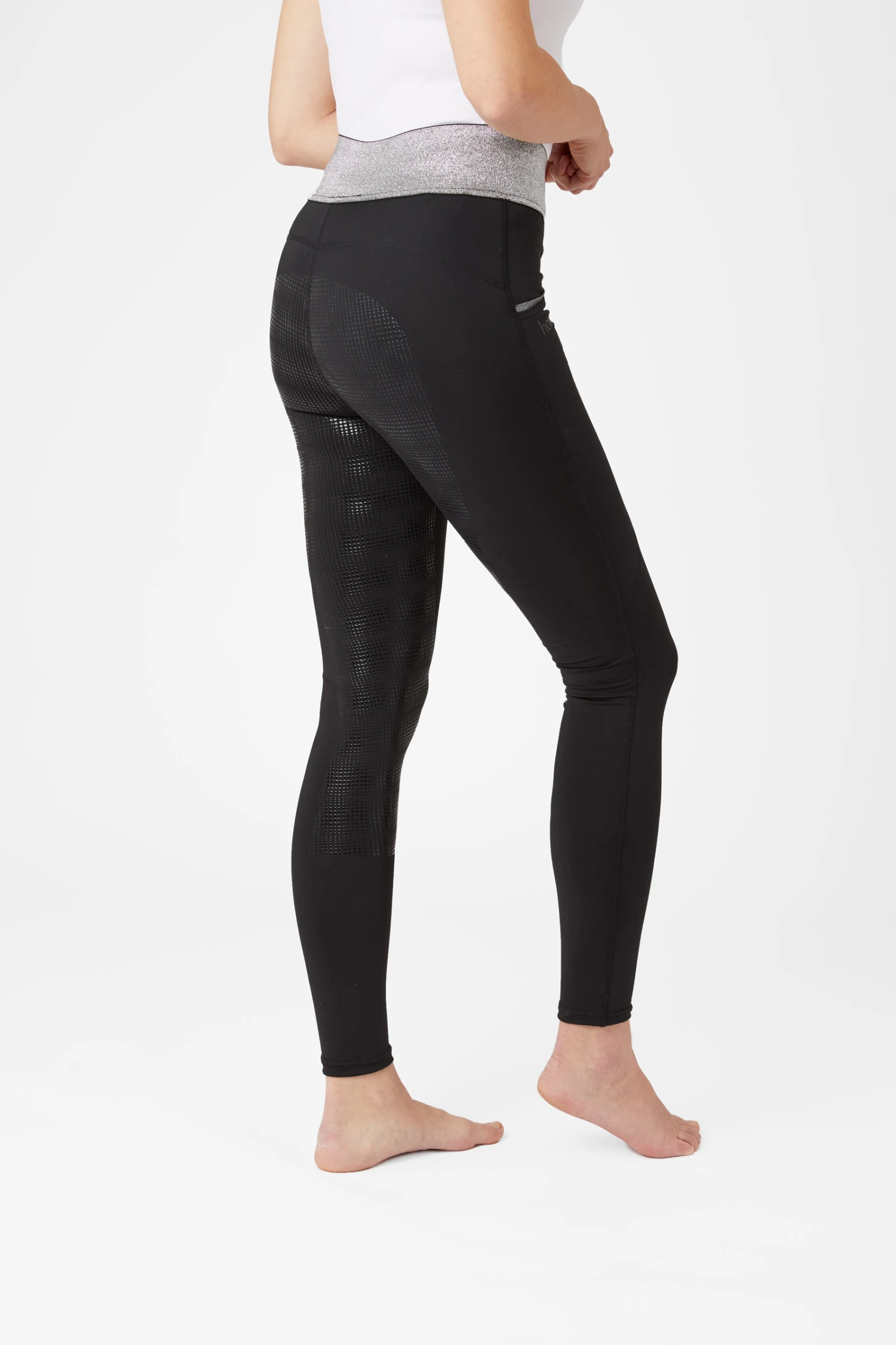 Horze Damen Reitleggings Mit Silikonvollbesatz Und Glitzerbund 4 Horze Damen Reitleggings Mit Silikonvollbesatz Und Glitzerbund – Bild 2