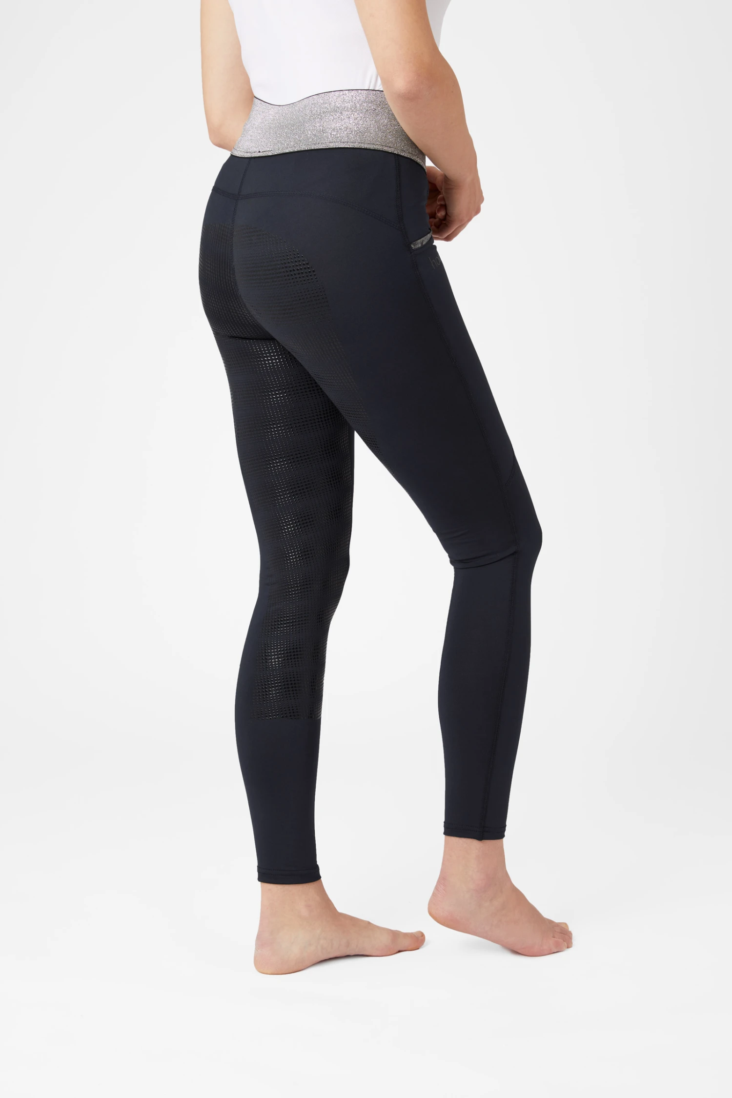 Horze Damen Reitleggings Mit Silikonvollbesatz Und Glitzerbund 10 Horze Damen Reitleggings Mit Silikonvollbesatz Und Glitzerbund – Bild 8