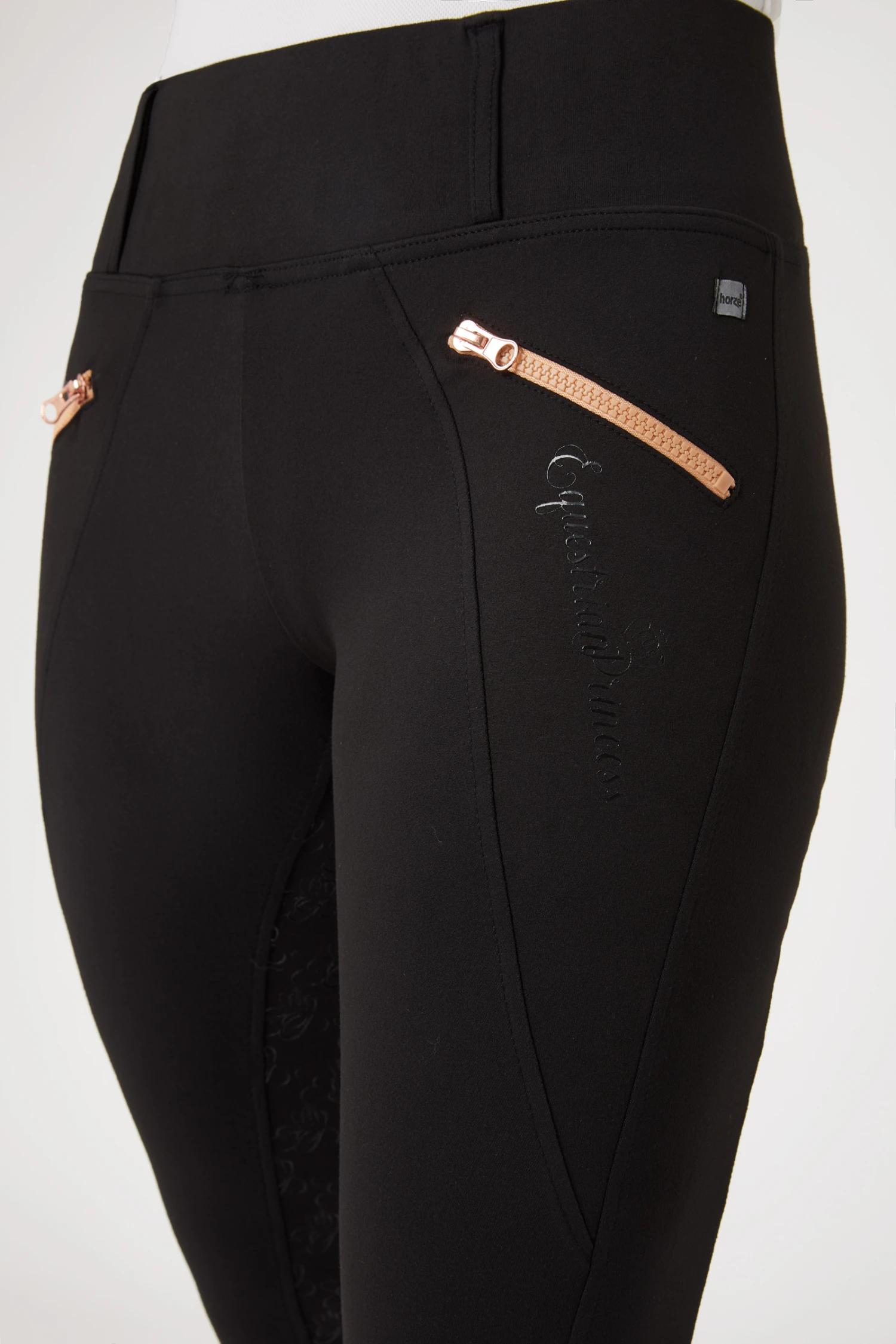 Horze Vollbesatzreitleggings Mit Roségoldenem Reißverschluss 7 Horze Vollbesatzreitleggings Mit Roségoldenem Reißverschluss – Bild 5