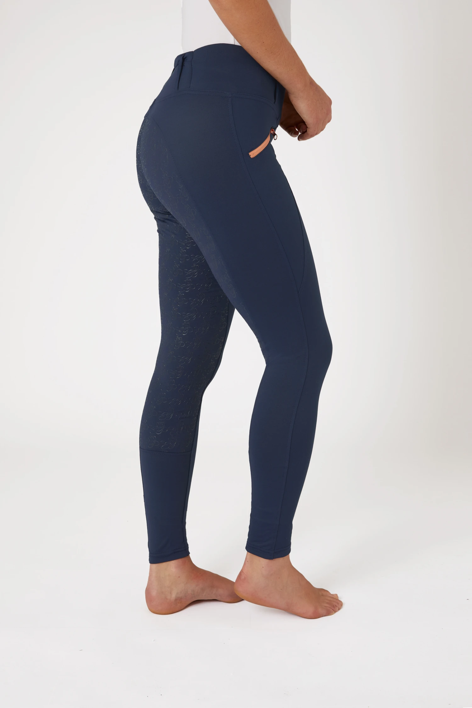 Horze Vollbesatzreitleggings Mit Roségoldenem Reißverschluss 11 Horze Vollbesatzreitleggings Mit Roségoldenem Reißverschluss – Bild 9