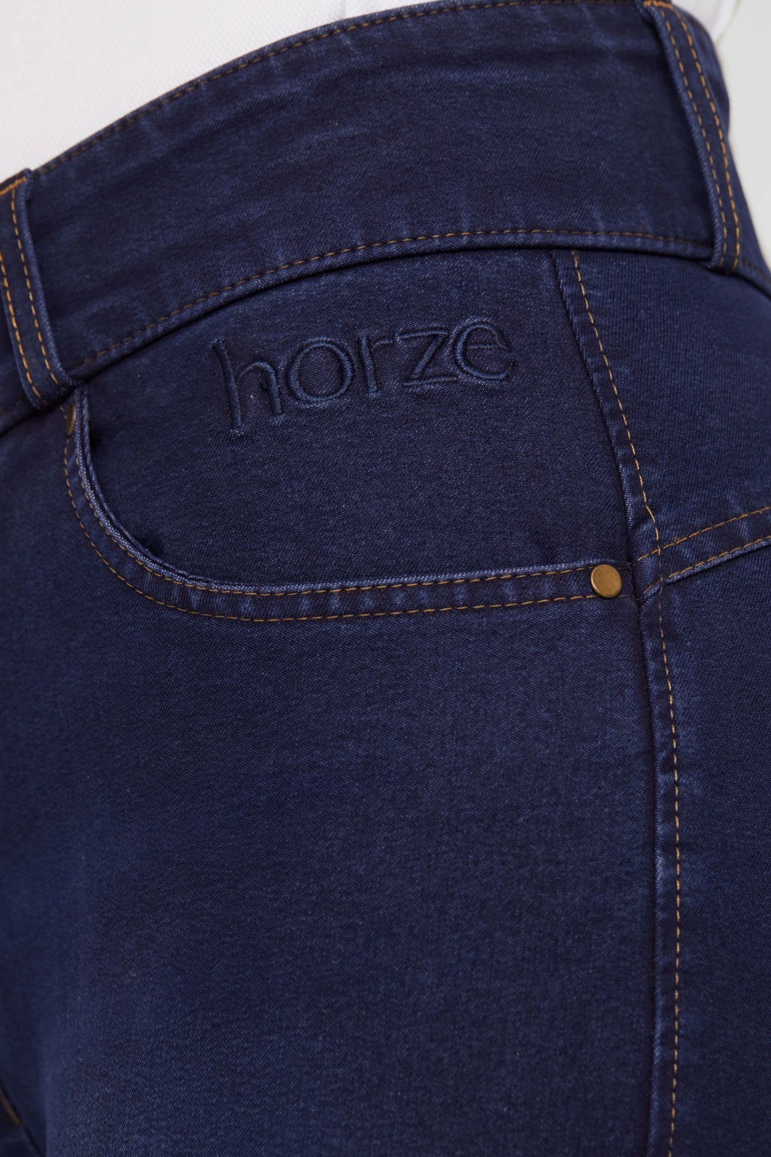 Horze Damen Jeansreithose Mit Leder- Und Silikonvollbesatz 7 Horze Damen Jeansreithose Mit Leder- Und Silikonvollbesatz – Bild 5