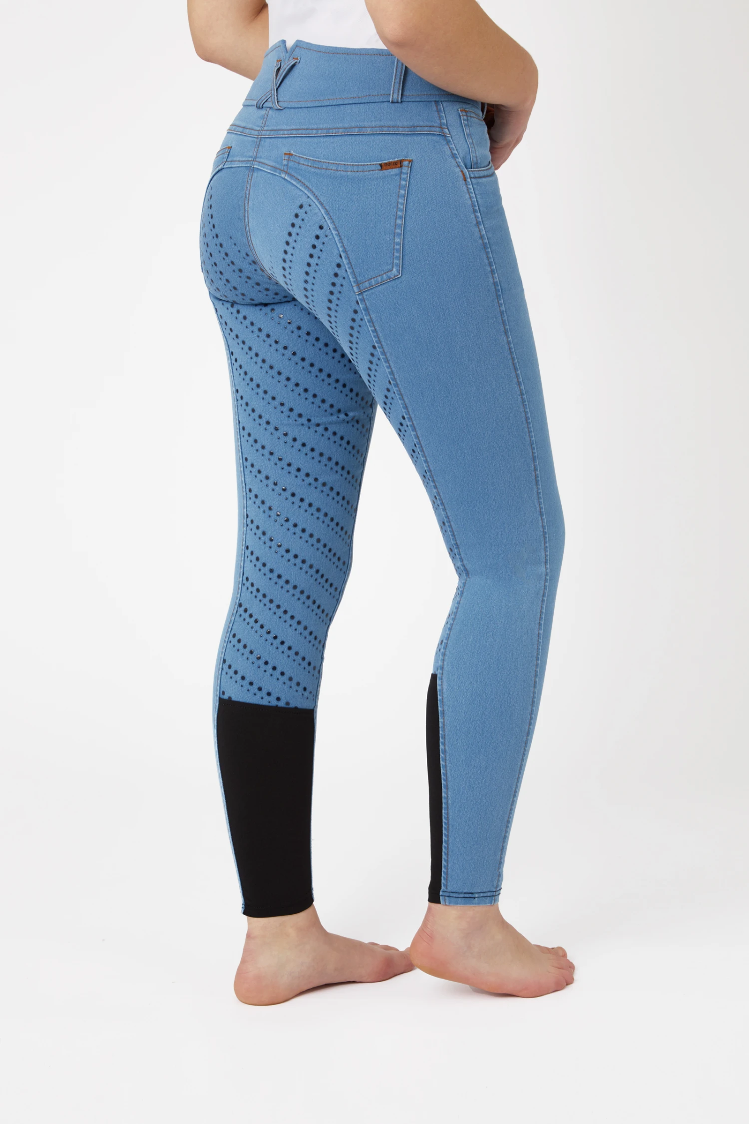 Horze Damen Jeansreithose Mit Vollgrip 4 Horze Damen Jeansreithose Mit Vollgrip – Bild 2