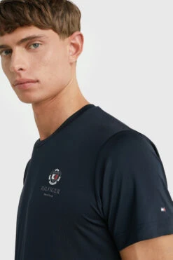 Tommy Hilfiger Equestrian Performance Crest Herren Print T-Shirt -Cavallo Verkäufe DH2GU 550 04